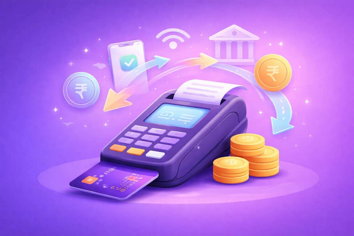 POS swipe machine for quick debit and credit card payments