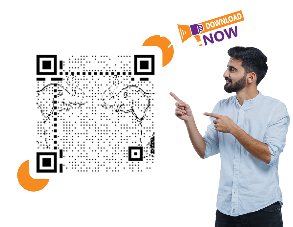 Graphic of QR code for downloading the Innoviti Link app